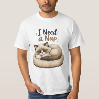 お昼寝したい – グランピーキャットコレクション Tシャツ
