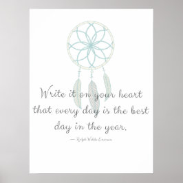 お書前のハート引用文のドリームキャッチャー ポスター