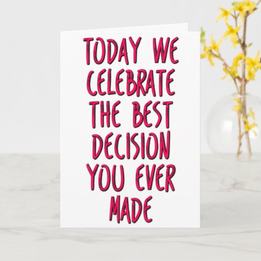 お最高のしの決定おもしろい日 カード (黄色い花)