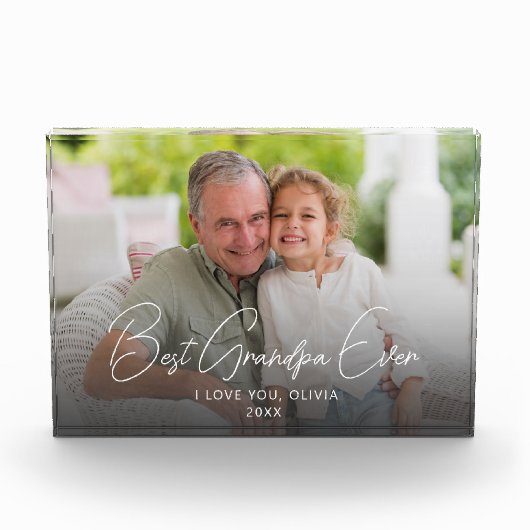 お最高のじいちゃんがいまだに可愛い孫の形見 フォトブロック (正面)
