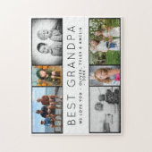 お最高のじいちゃんモダン6 Photo Collage Father's Day ジグソーパズル (縦)