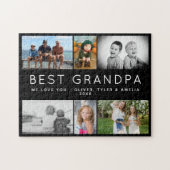 お最高のじいちゃんモダン6 Photo Collage Father's Day ジグソーパズル (横)