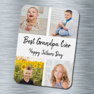 お最高のじいちゃんEver Photo Collage Father's Day マグネット