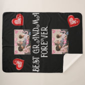 お最高のばあちゃんとずっと孫の写真で シェルパブランケット (正面(横))