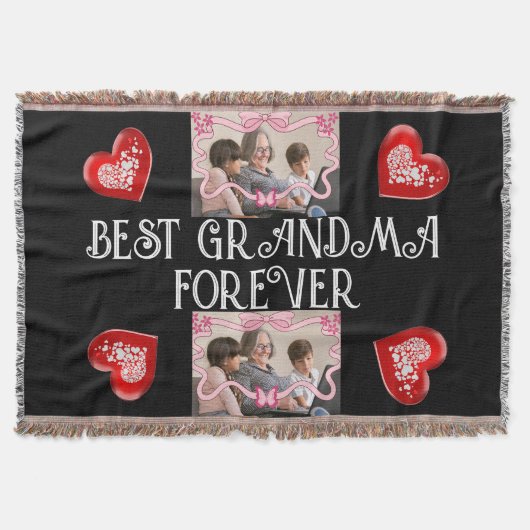 お最高のばあちゃんとずっと孫の写真で スローブランケット (正面)