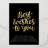 お最高のよび家族のビジネス金ゴールドに願う 箔シーズンカード (正面)