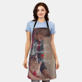 お最高の前の名前を愛するおばあちゃん写真コラージュ エプロン (着用した状態)