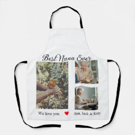 お最高の前の名前を愛するおばあちゃん写真コラージュ エプロン