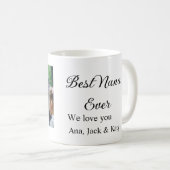 お最高の前の名前を愛するおばあちゃん写真コラージュ コーヒーマグカップ (正面右)