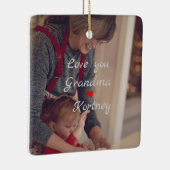 お最高の前の名前を愛するおばあちゃん写真コラージュ セラミックオーナメント (右)