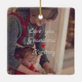 お最高の前の名前を愛するおばあちゃん写真コラージュ セラミックオーナメント (裏面)