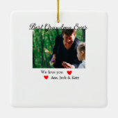 お最高の前の名前を愛するおばあちゃん写真コラージュ セラミックオーナメント (裏面)