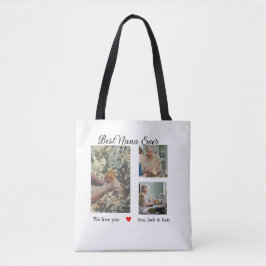 お最高の前の名前を愛するおばあちゃん写真コラージュ トートバッグ