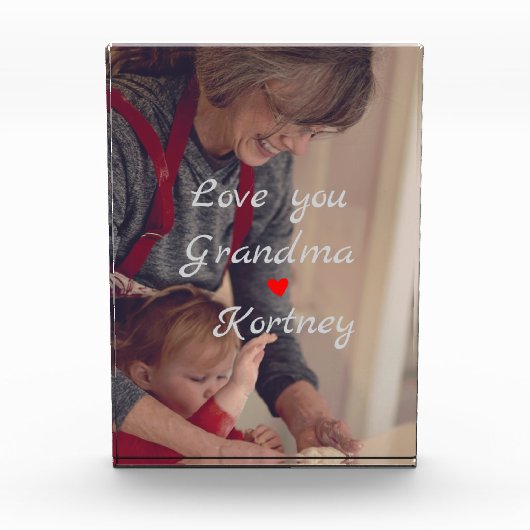 お最高の前の名前を愛するおばあちゃん写真コラージュ フォトブロック (正面)
