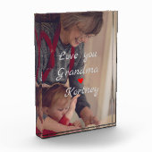 お最高の前の名前を愛するおばあちゃん写真コラージュ フォトブロック (左)