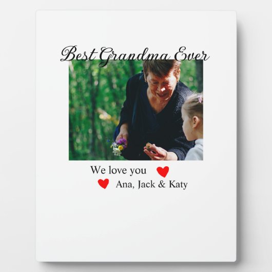 お最高の前の名前を愛するおばあちゃん写真コラージュ フォトプラーク (正面)