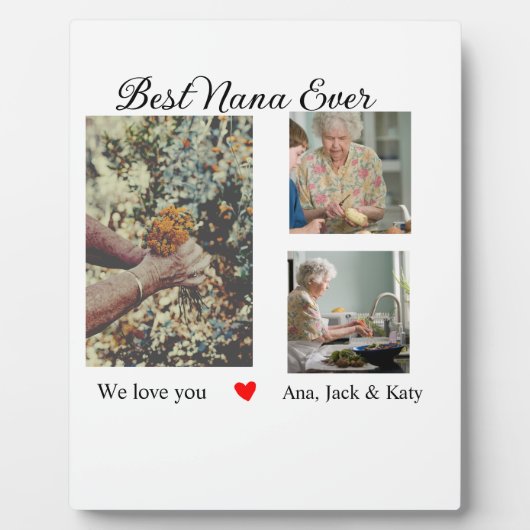 お最高の前の名前を愛するおばあちゃん写真コラージュ フォトプラーク (正面)