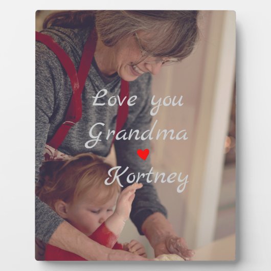 お最高の前の名前を愛するおばあちゃん写真コラージュ フォトプラーク (正面)