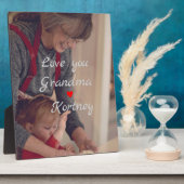 お最高の前の名前を愛するおばあちゃん写真コラージュ フォトプラーク (側面)