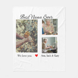お最高の前の名前を愛するおばあちゃん写真コラージュ フリースブランケット