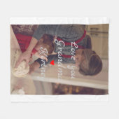 お最高の前の名前を愛するおばあちゃん写真コラージュ フリースブランケット (正面(横))