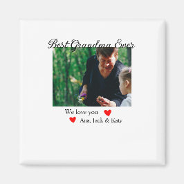 お最高の前の名前を愛するおばあちゃん写真コラージュ マグネット