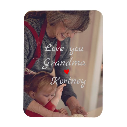 お最高の前の名前を愛するおばあちゃん写真コラージュ マグネット (縦)