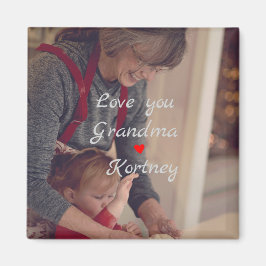 お最高の前の名前を愛するおばあちゃん写真コラージュ マグネット