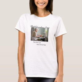 お最高の前の名前を愛するおばあちゃん写真コラージュ Tシャツ
