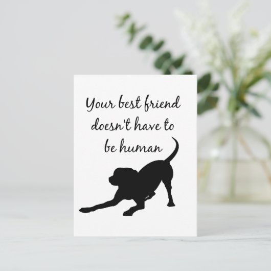 お最高の友達感動的ペット犬引用文アート ポストカード (スタンド正面)