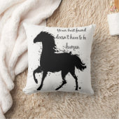 お最高の友達感動的馬引用文アート クッション (ブランケット)