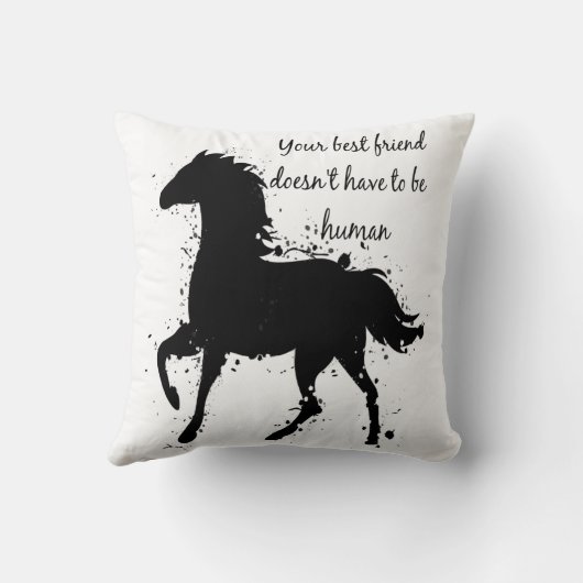 お最高の友達感動的馬引用文アート クッション (裏面)