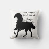 お最高の友達感動的馬引用文アート クッション (正面)