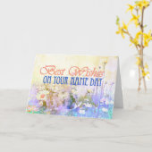 お最高の名前の日の願い、デイジーの草原 カード (黄色い花)