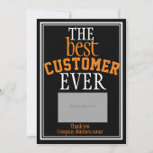 お最高の客様ブラックタイポグラフィギフトカードホルダー サンキューカード (正面)