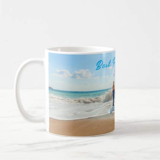 お最高の家族の写真コーヒーマグと文字 コーヒーマグカップ (左)