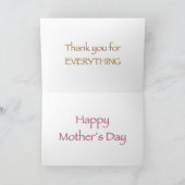 お最高の母さんいつもピンクのバラありがとう カード (内部)