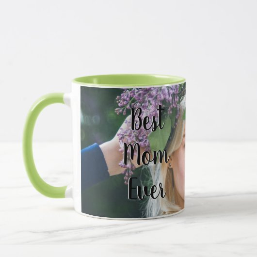 お最高の母さんお母さんの写真はこちら マグカップ (左)