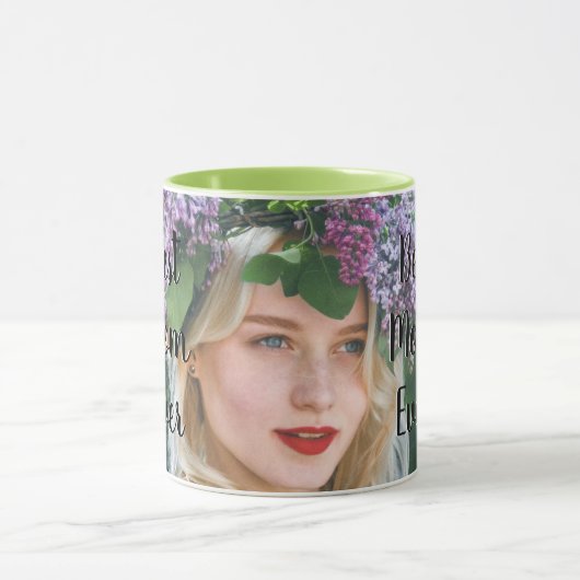 お最高の母さんお母さんの写真はこちら マグカップ (中央)