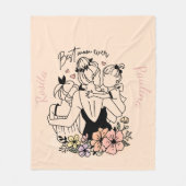 お最高の母さんお母さん、お子さん、お花カスタムさん フリースブランケット (正面)