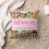 お最高の母さんかわいいピンクの写真コラージュ クッション (ブランケット)