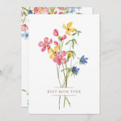 お最高の母さんがワイルドフラワーブーケ母の日 シーズンカード (正面/裏面)