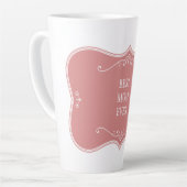 お最高の母さんは今まで！ピンク色のフレーム霜が降りた カフェラテマグ (左アングル)