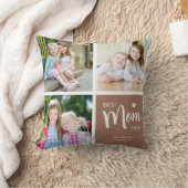 お最高の母さんフォトコラージュ茶 クッション (ブランケット)