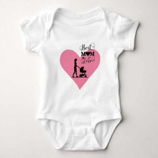 「お最高の母さん今まで – 心のこもった瞬間」 ベビーボディスーツ (正面)