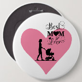 「お最高の母さん今まで – 心のこもった瞬間」 缶バッジ (正面&裏面)