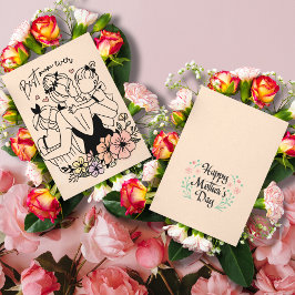 お最高の母さん母さん母カスタム子/花カード ノートカード