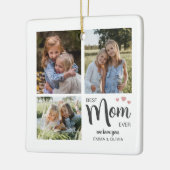 お最高の母さん自分の写真を作成 セラミックオーナメント (左)