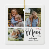 お最高の母さん自分の写真を作成 セラミックオーナメント (裏面)
