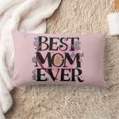 お最高の母さん花とピンクのハート ランバークッション (ブランケット)